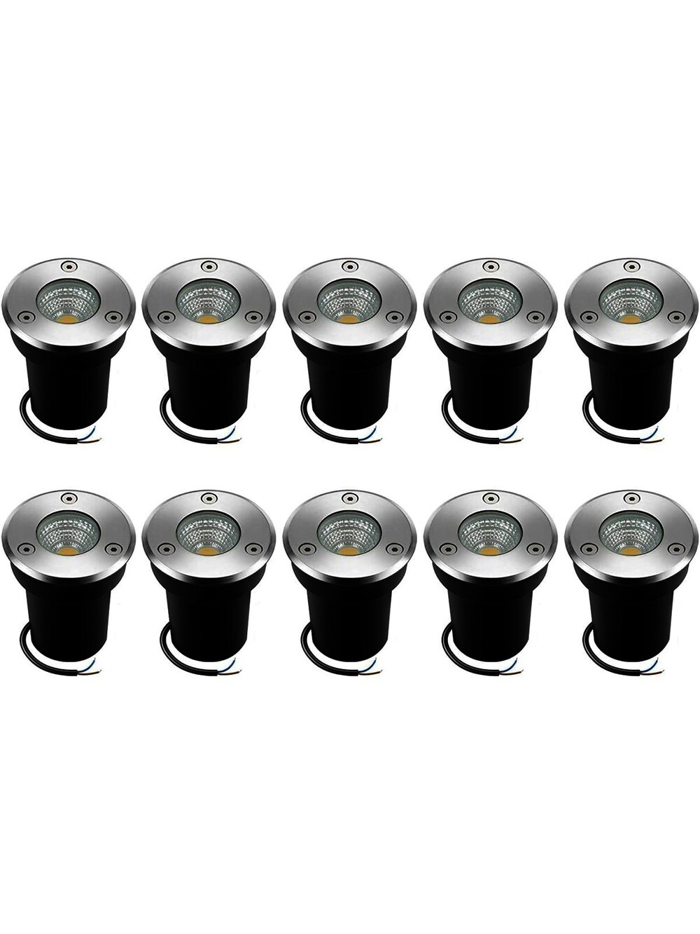 10Pack LED Landscape Lighting Well Lights 6W 12V-24V Ground Lights IP67 Wat…